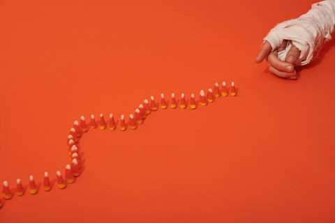 Knocking Down Dominoes Animation GIF