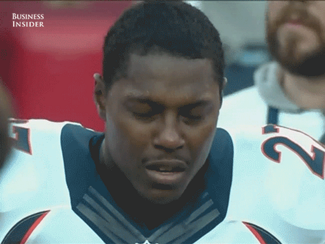 Knowshon Moreno Trying Not To Cry But Tears Falling GIF