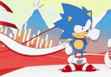 Knuckles And Sonic Teaming Up GIF
