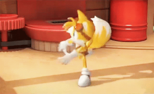 Knuckles Dancing Friend Tails Chasing His Tails GIF