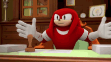 Knuckles Doing Office Works GIF