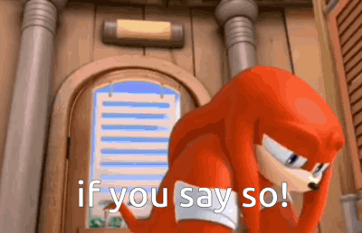 Knuckles the Echidna in Front of Wooden Building
