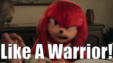 Knuckles with Plate of Food Like a Warrior