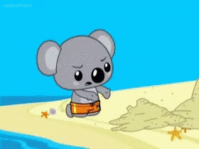 Koala and Tiger Playing in Sand