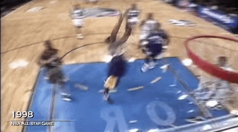 Kobe Bryant Double Handed Slam Dunk GIF