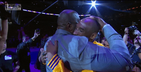 Kobe Bryant Hugging Shaq GIF