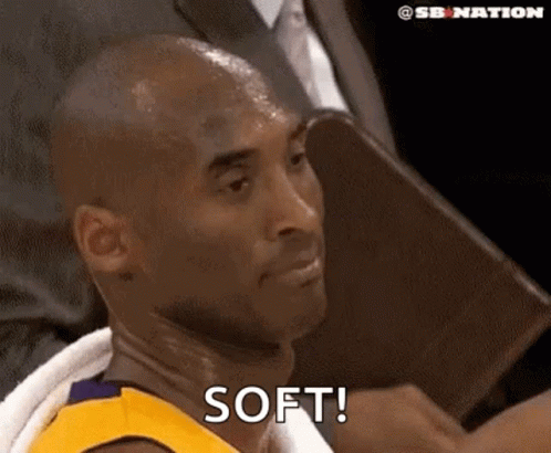 Kobe Bryant Sitting With Towel Saying Soft GIF