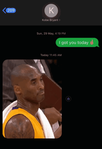 Kobe Bryant Text Message To 209 GIF