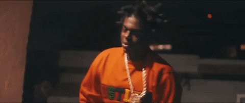 Kodak Black On Orange Shirt Dancing GIF