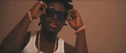 Kodak Black White Tank Top With Sunglasses GIF