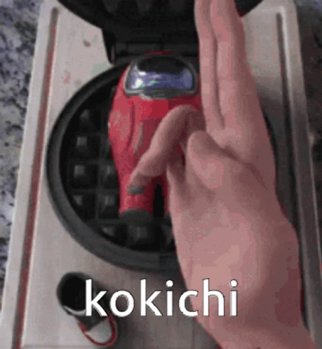 Kokichi Waffle Maker GIF