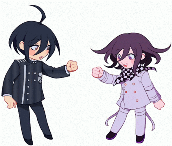Kokichi And Shuichi Playing Rock Papers And Scissors  GIF