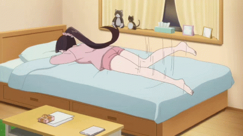 Komi Feet Wriggling In Bed GIF
