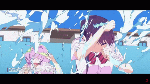 Komi Getting Wet GIF