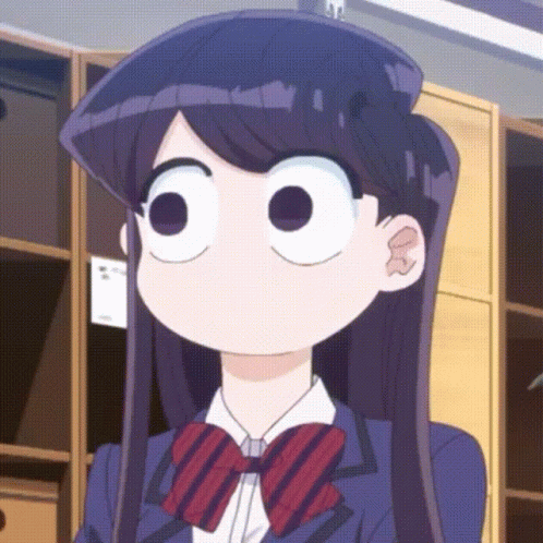 Komi With Big Eyes Looking Around GIF