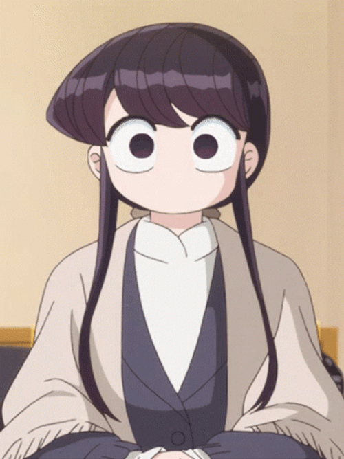 Komi Covering Face GIF
