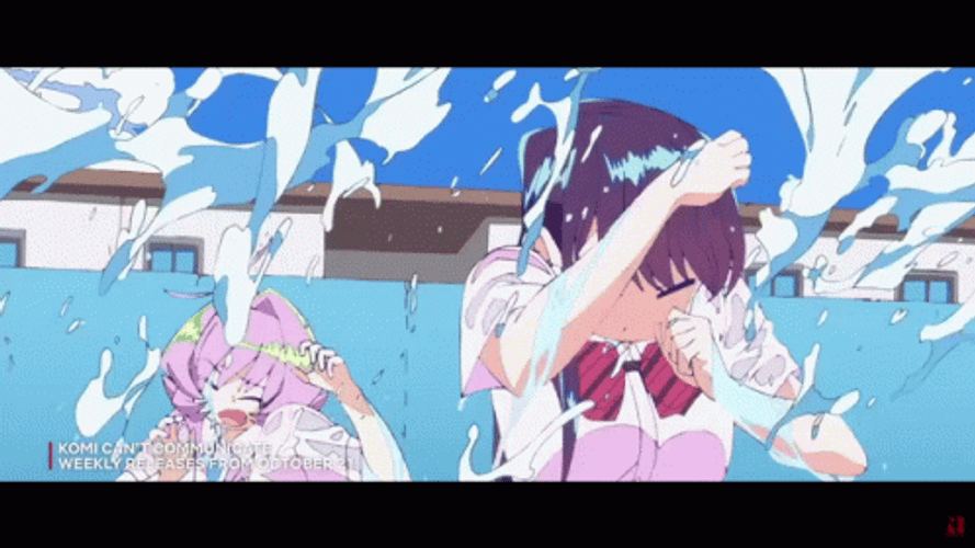 Komi Getting Wet GIF