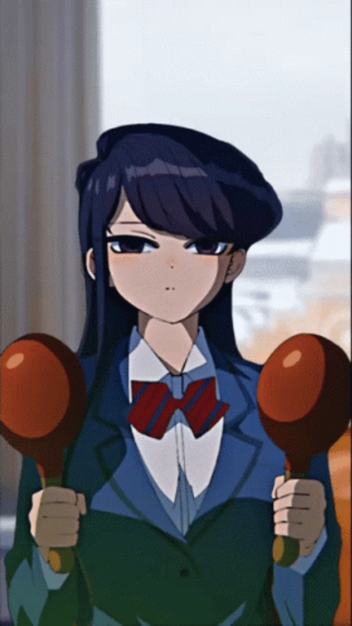Komi Shaking Maracas GIF