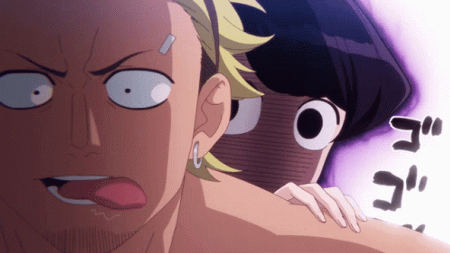 Komi Sneaking Behind GIF