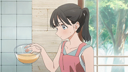 Komichi Akebi Burnt Anime Cooking GIF