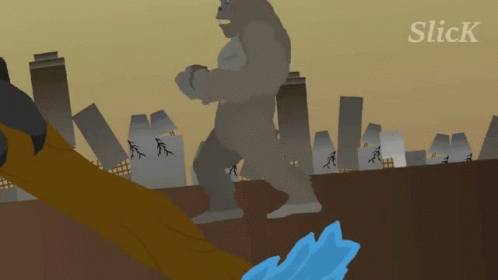 Kong Vs Godzilla Meme Cartoon GIF
