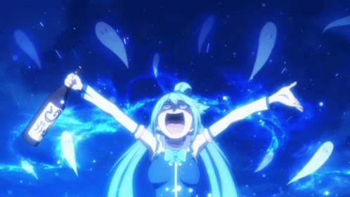 Konosuba Anime Aqua Happy & Drunk GIF