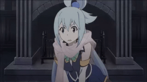 Konosuba Anime Aqua Shock & Scared GIF