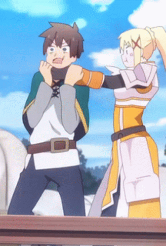 Konosuba Anime Darkness Angry At Kazuma GIF