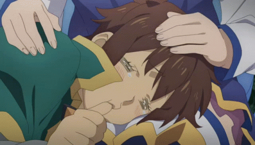 Konosuba Anime Kazuma Being Pampered GIF