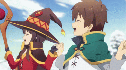Konosuba Anime Megumin Kazuma Walking GIF