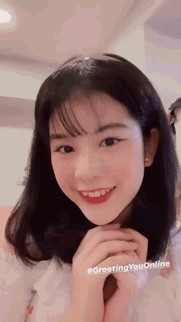 Korean Girl Greetings You Online GIF