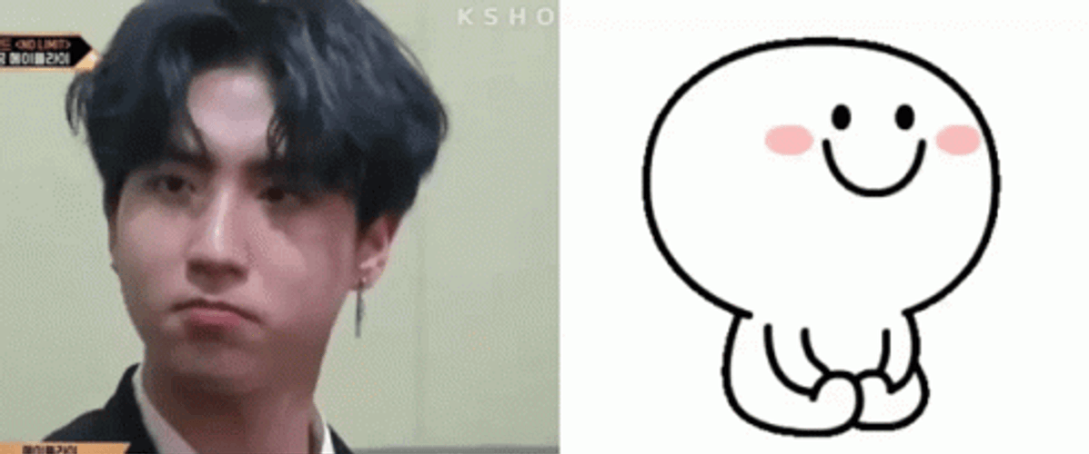 Korean Idol Versus Animated Emoji Nodding GIF