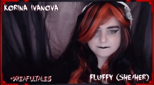 Korina Ivanova With Red Hair and Black Makeup