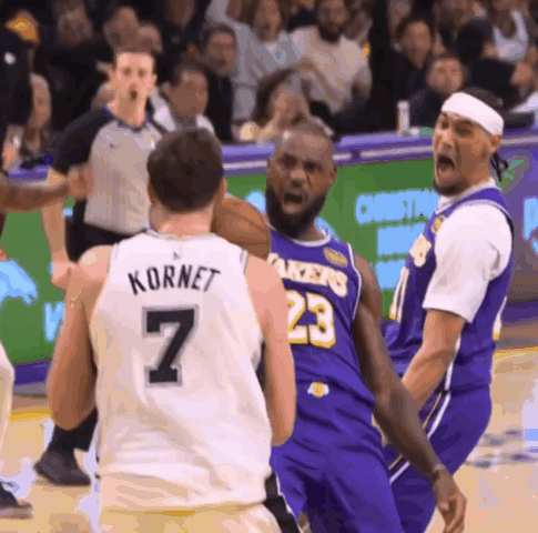 Kornet Number 7 Blocks Lakers Player