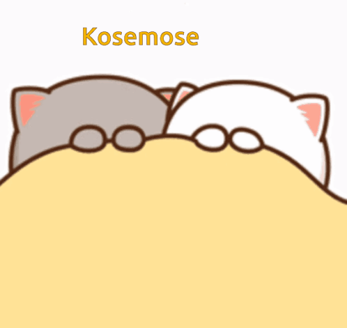 Kosemose Two Cartoon Cats Under Blanket