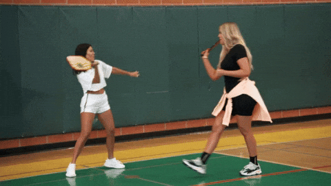 Kourtney And Khloe Kardashian Playing Pickleball Meme GIF
