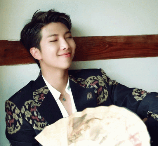 Kpop BTS Rm Fan Smile GIF