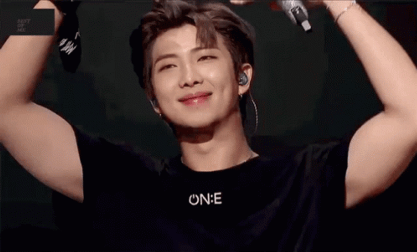 Kpop BTS Rm Heart Head Smile GIF