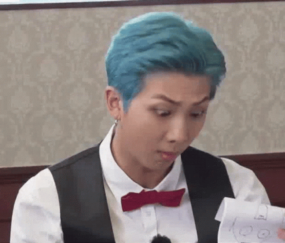 Kpop BTS Rm Shocked Reading GIF