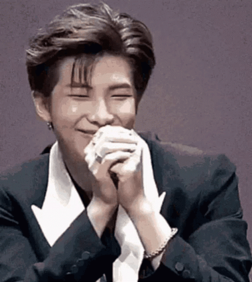 Kpop BTS Rm Shy Finger Heart GIF