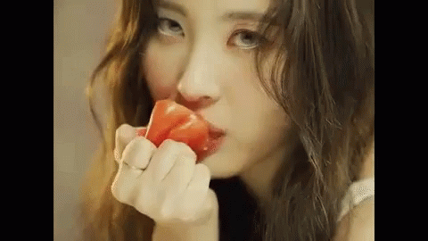 Kpop Idol Sunmi Eating Tomato GIF