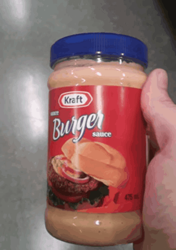 Kraft Burger Sauce Jar Held In Hand GIF