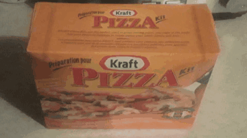 Kraft Pizza Kit Box On Counter GIF