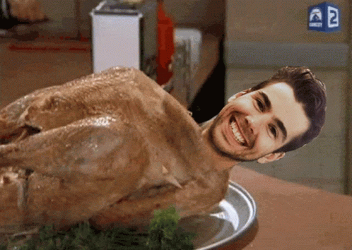 Kramer Turkey Big Grin Face Swap GIF