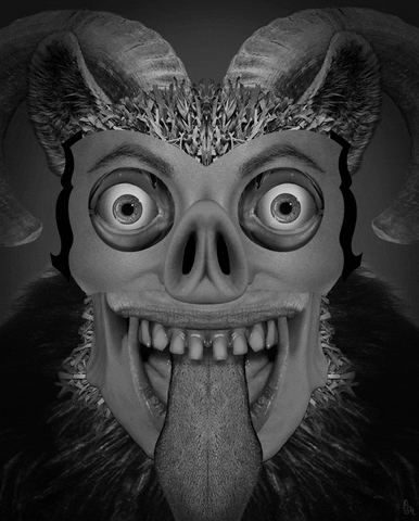 Krampus Monster Scary Masks Animation GIF