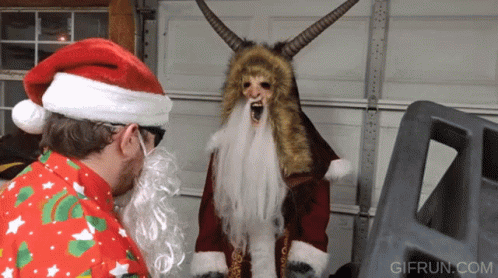 Krampus Pushed Down GIF