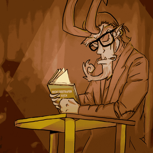 Krampus Reading Book GIF