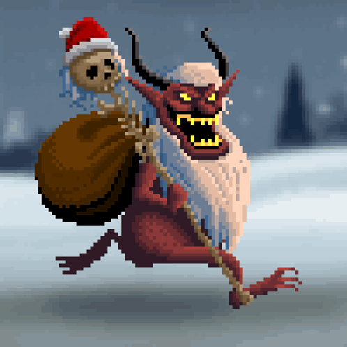 Krampus Running In The Snows GIF