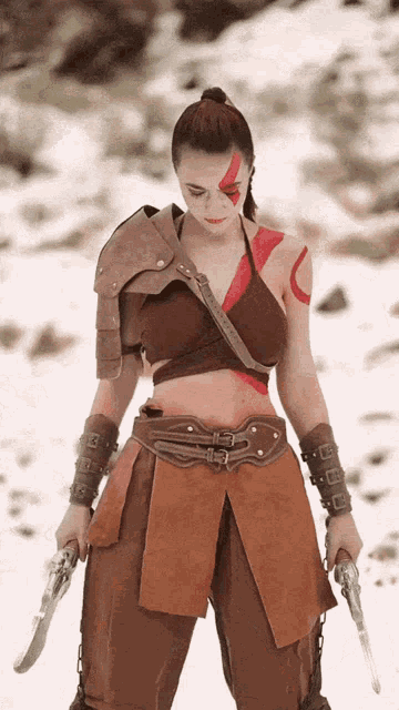 Kratos Cool Girl Cosplayer GIF
