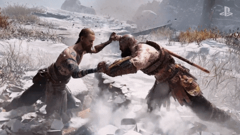 Kratos God Of War Face Off GIF